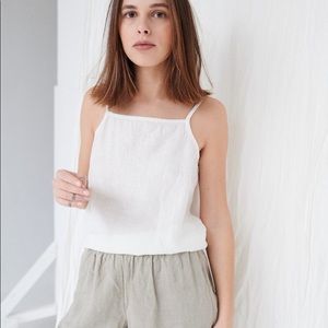 Linenfox Stella Tank in forest green